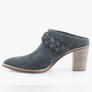 Dolce Vita Anthropologie Grey Suede Open Back Block Heel Pointy Toe Mule 9.5
